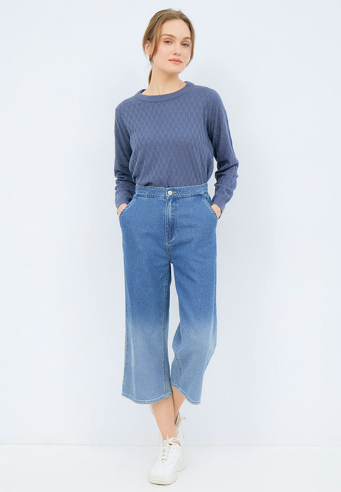 Wide Leg Tie Dyed Denim Pants