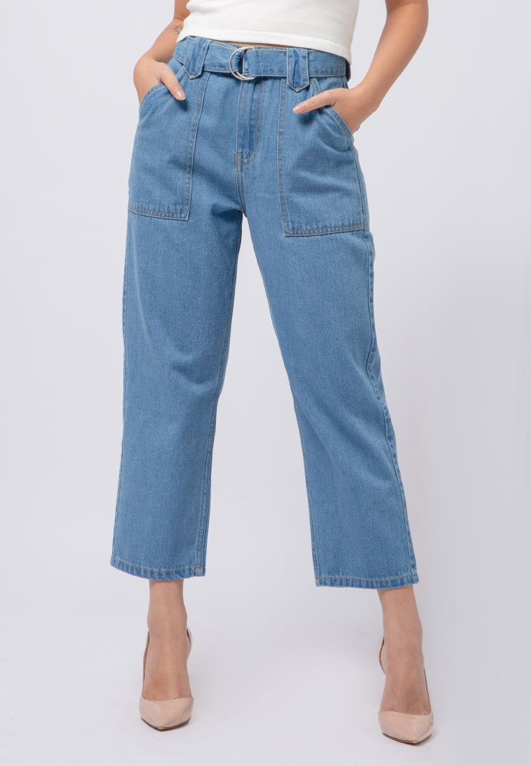 Tapered Crop Denim Pants