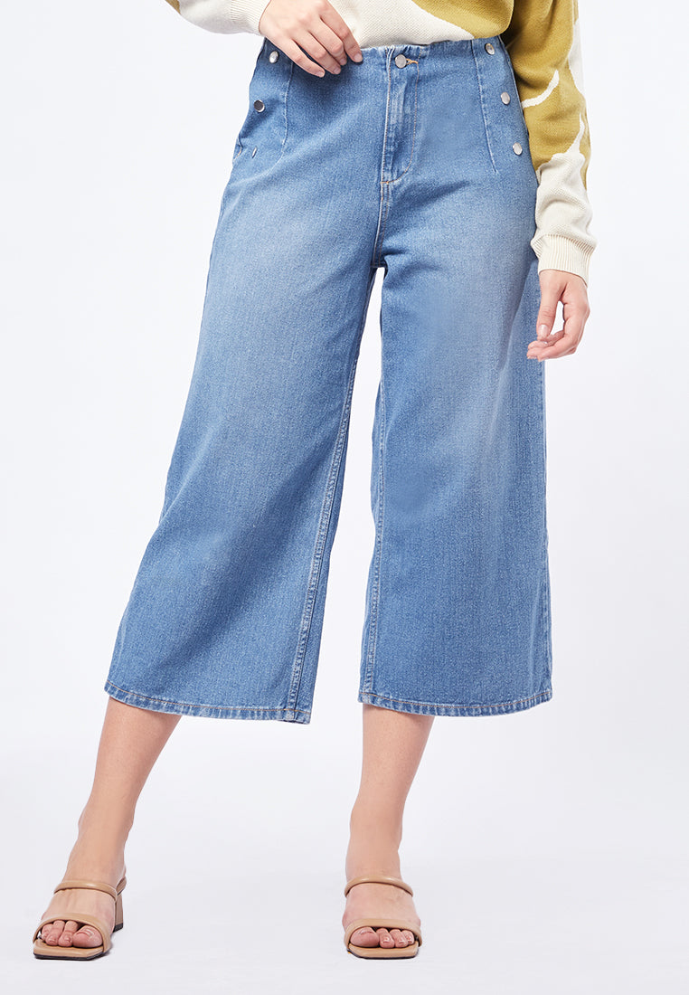 Wide Leg Denim with Seamless Waist
