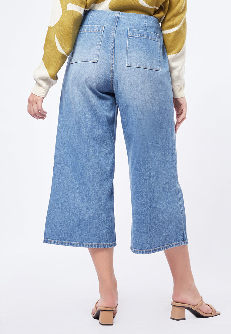 Wide Leg Denim with Seamless Waist