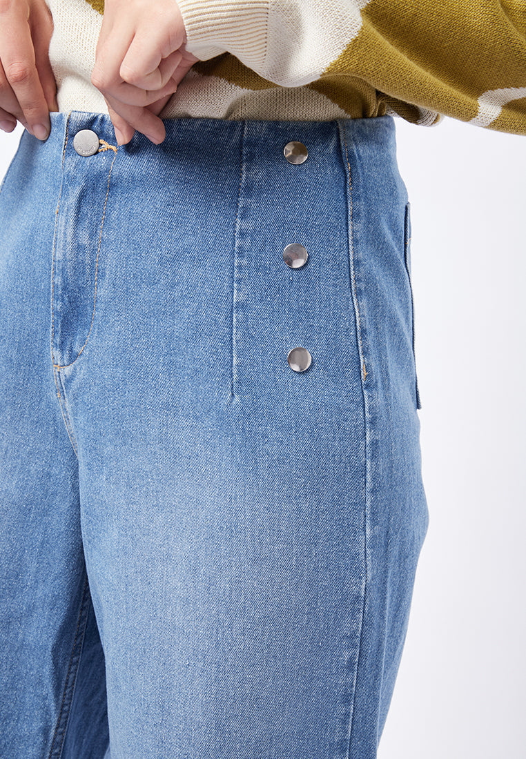 Wide Leg Denim with Seamless Waist