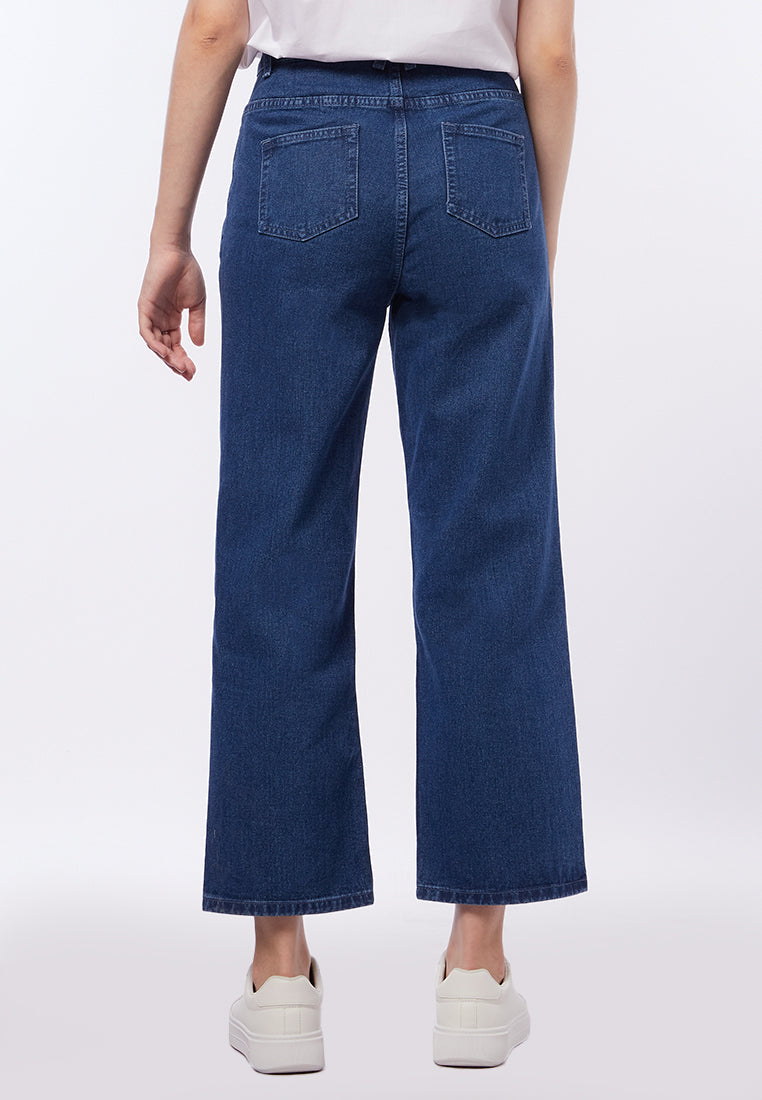 Straight Fit High Waist Denim Pants