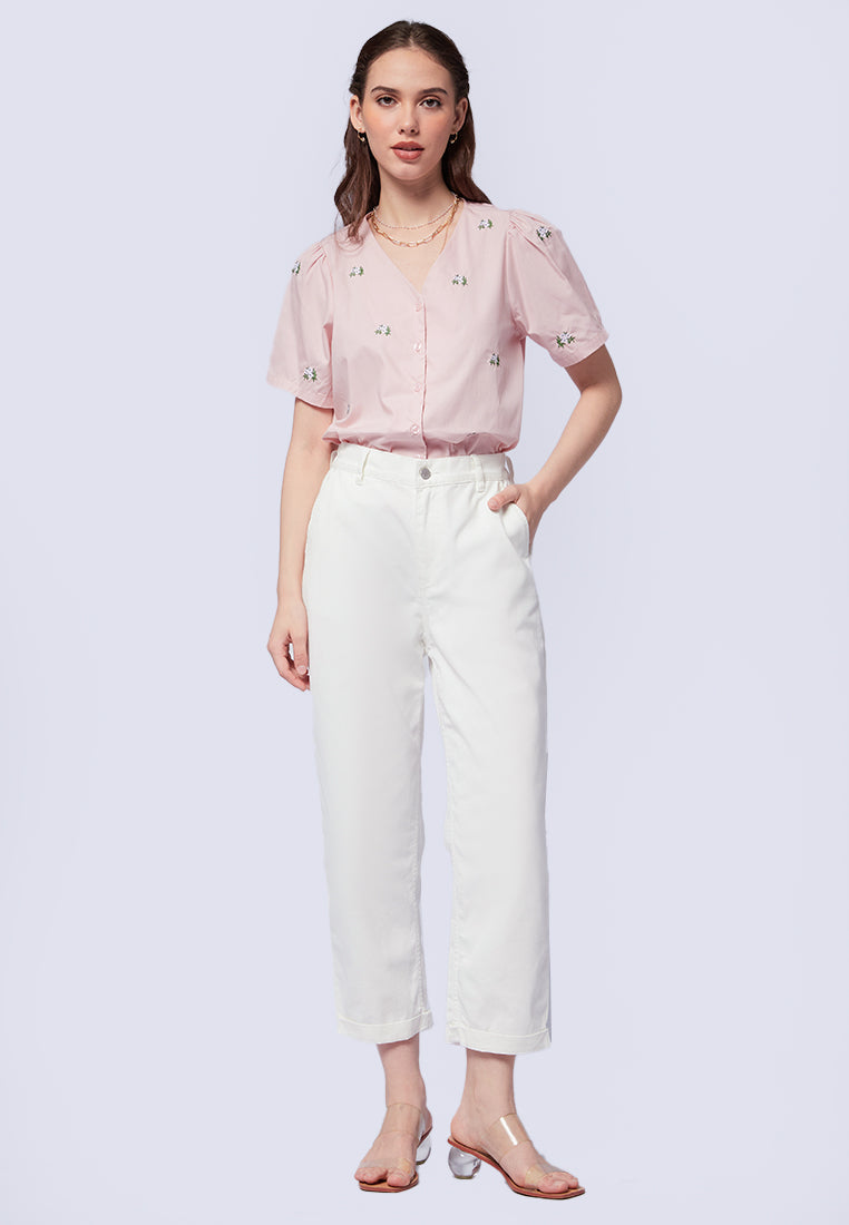 High Waist Straight Leg Pants