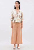 Linen Blend High Waist Pants