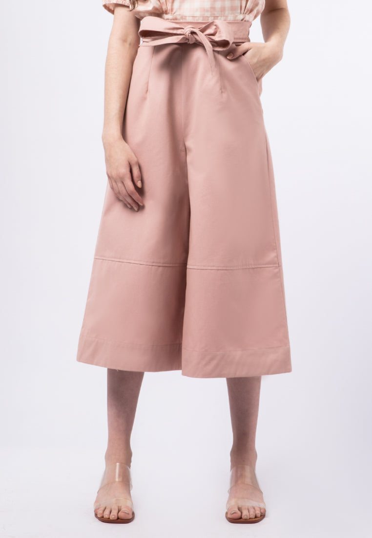 Wide Leg Pants with Belt Details
