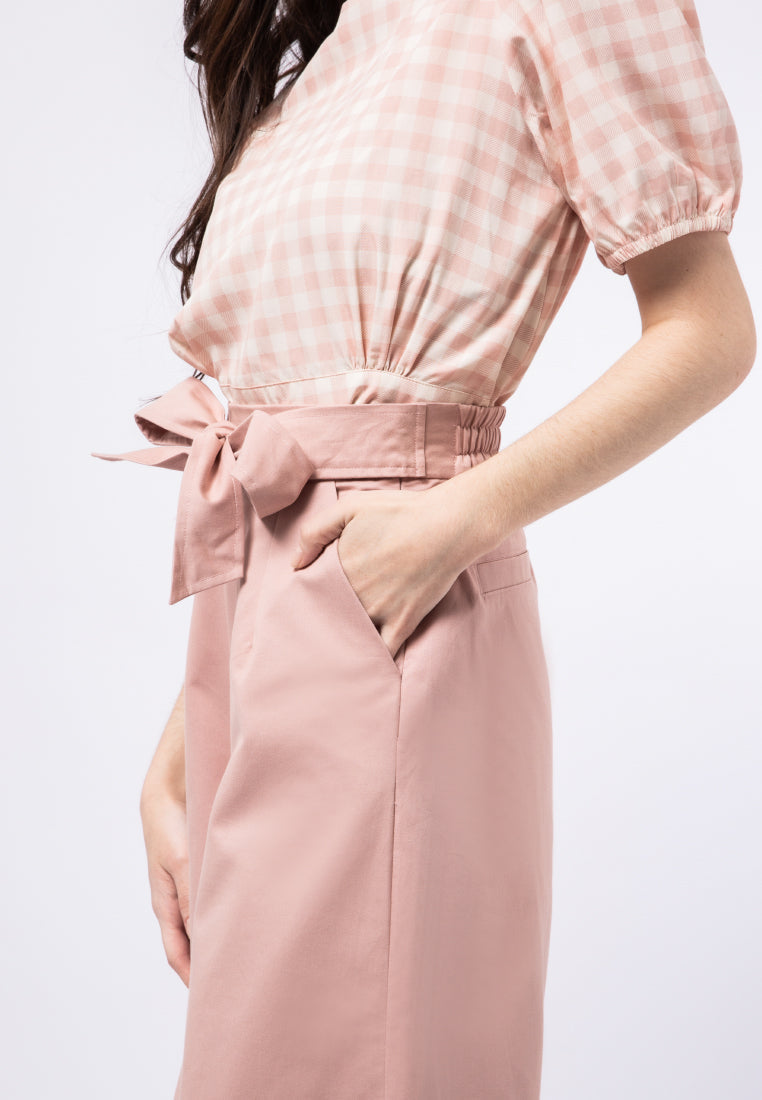 Wide Leg Pants with Belt Details