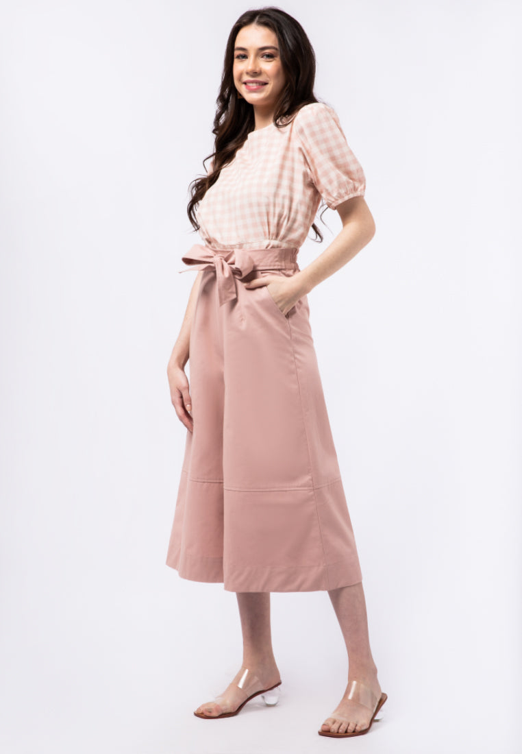 Wide Leg Pants with Belt Details