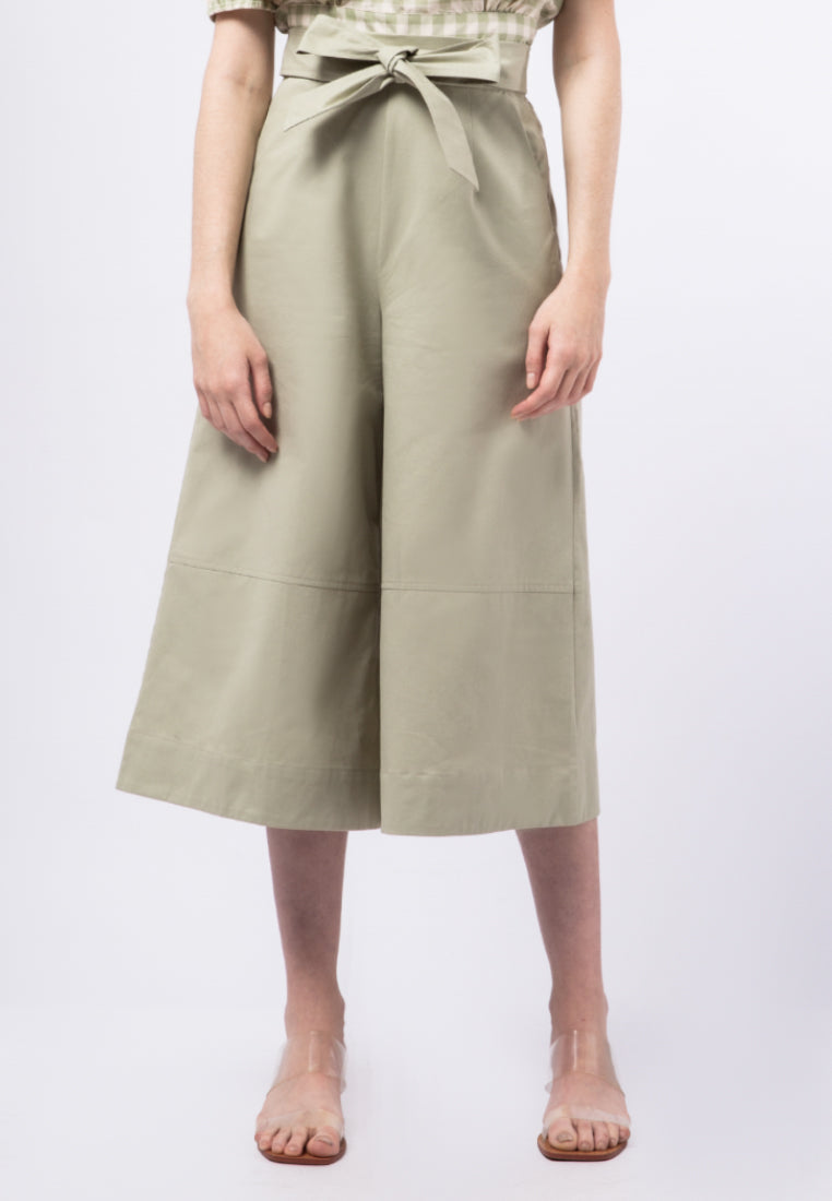 Wide Leg Pants with Belt Details