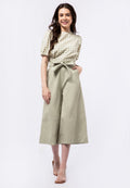 Wide Leg Pants with Belt Details