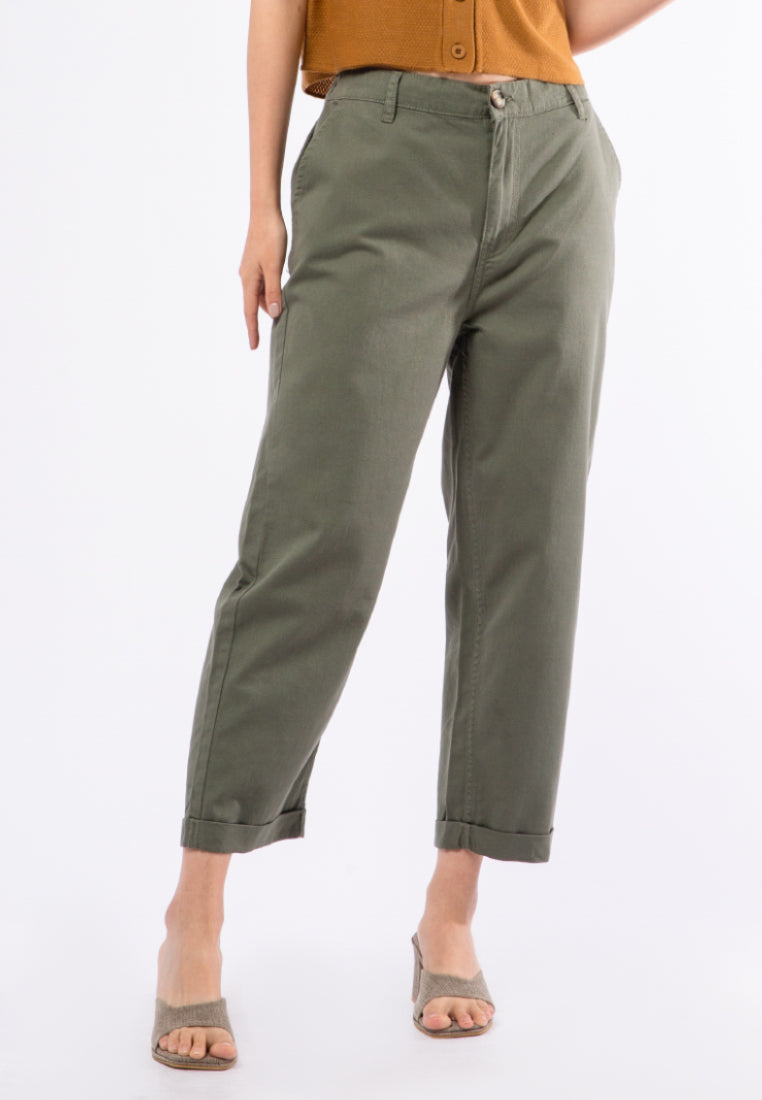 Loose Pants with Roll Up Hem