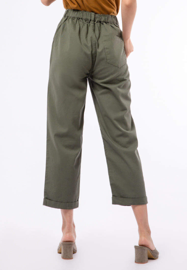 Loose Pants with Roll Up Hem