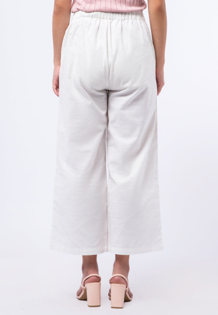 Wide Leg Pants with Horn Button