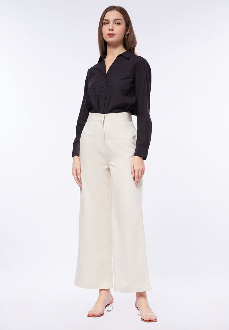 High Waist Straight Long Pants