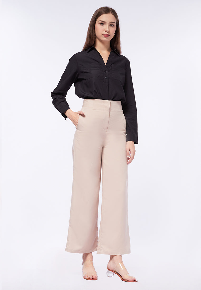 High Waist Straight Long Pants