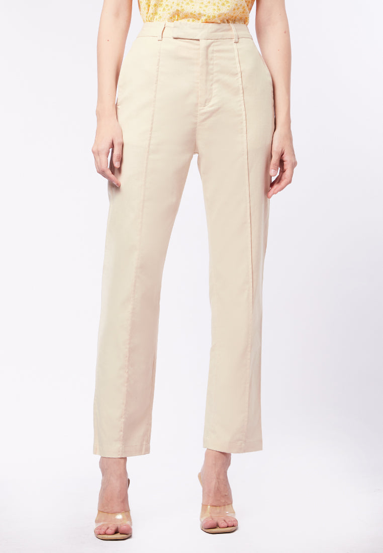 Tapered Long Pants with Crease Details
