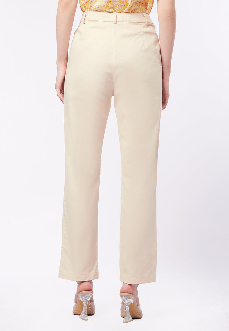 Tapered Long Pants with Crease Details