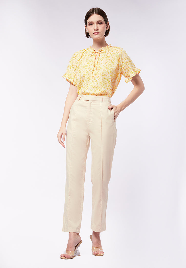 Tapered Long Pants with Crease Details