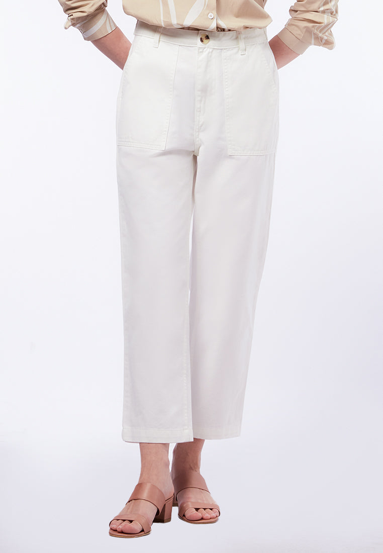 Straight Fit Pants with Pocket Details