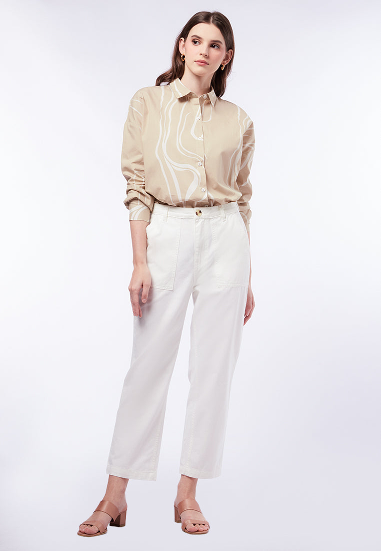 Straight Fit Pants with Pocket Details