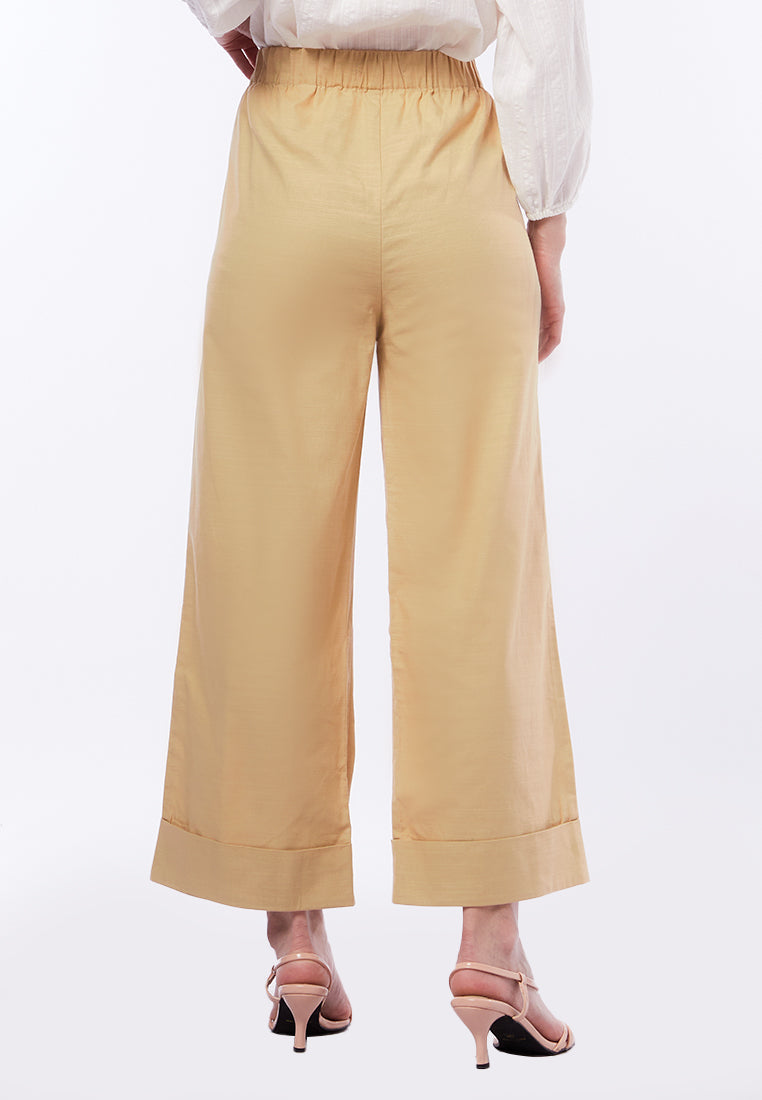 Straight Leg Pants with Rolled Cuff
