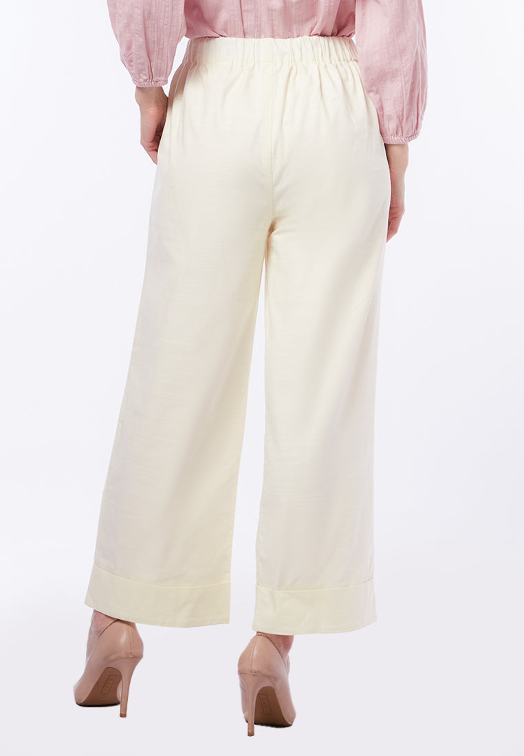 Straight Leg Pants with Rolled Cuff