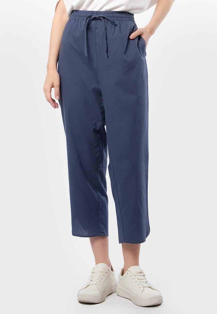 Tapered Long Pants with Drawstring