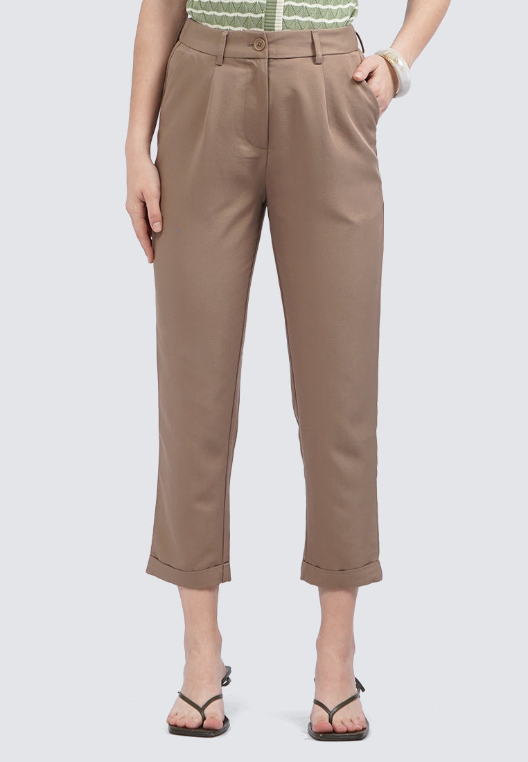 Rolled Up Hem Capri Pants