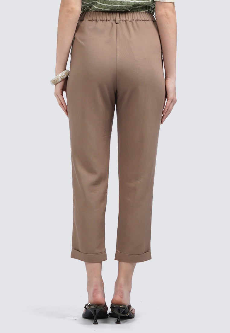 Rolled Up Hem Capri Pants