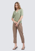 Rolled Up Hem Capri Pants