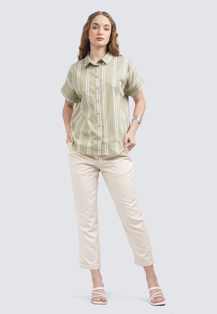 Rolled Up Hem Capri Pants