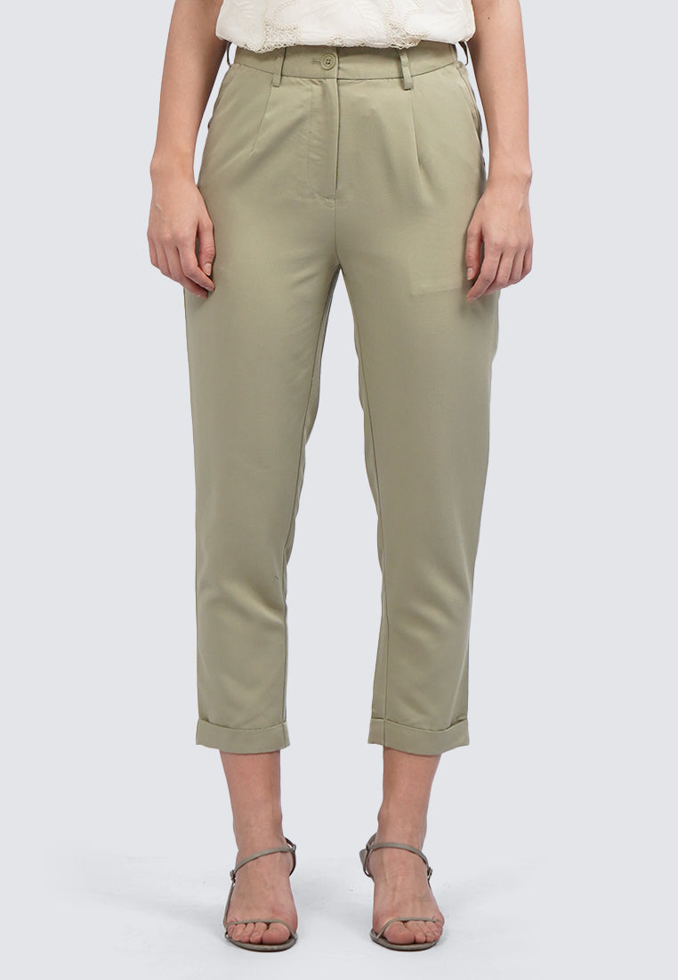 Rolled Up Hem Capri Pants