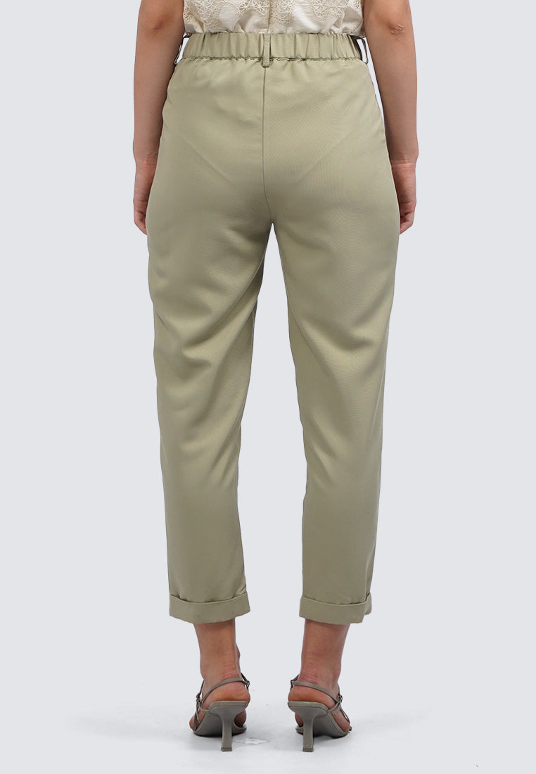 Rolled Up Hem Capri Pants