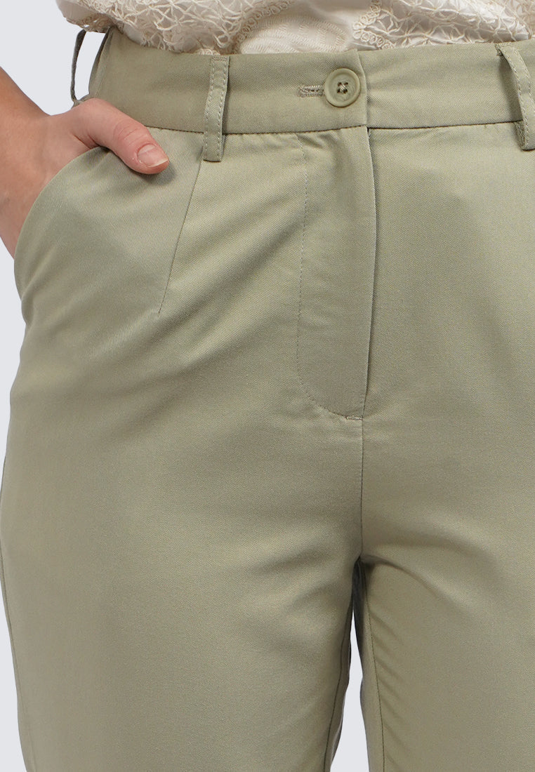 Rolled Up Hem Capri Pants