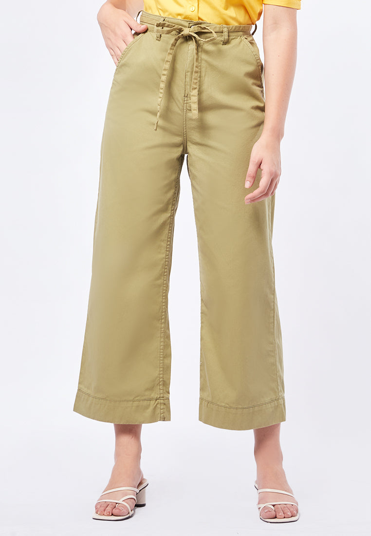 Wide Leg Ankle Length Denim Pants