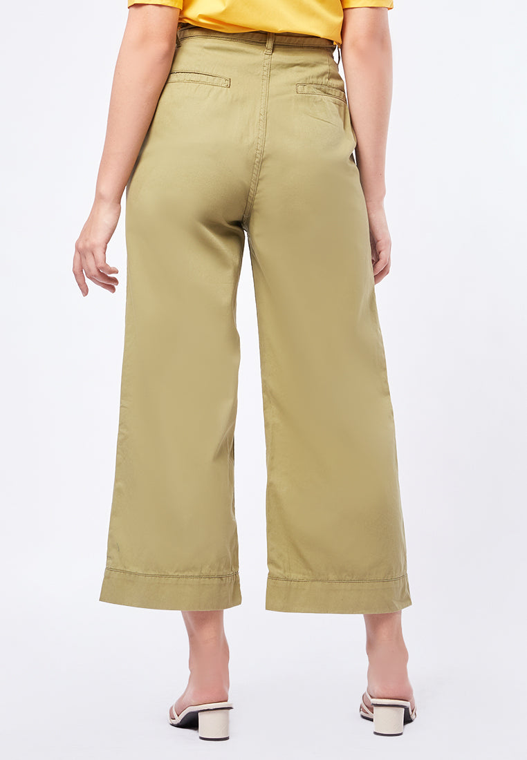 Wide Leg Ankle Length Denim Pants
