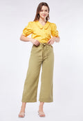 Wide Leg Ankle Length Denim Pants