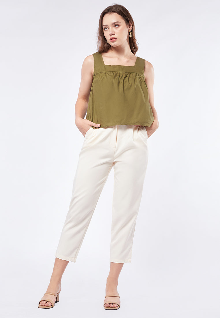 High Waist Tapered Long Pants