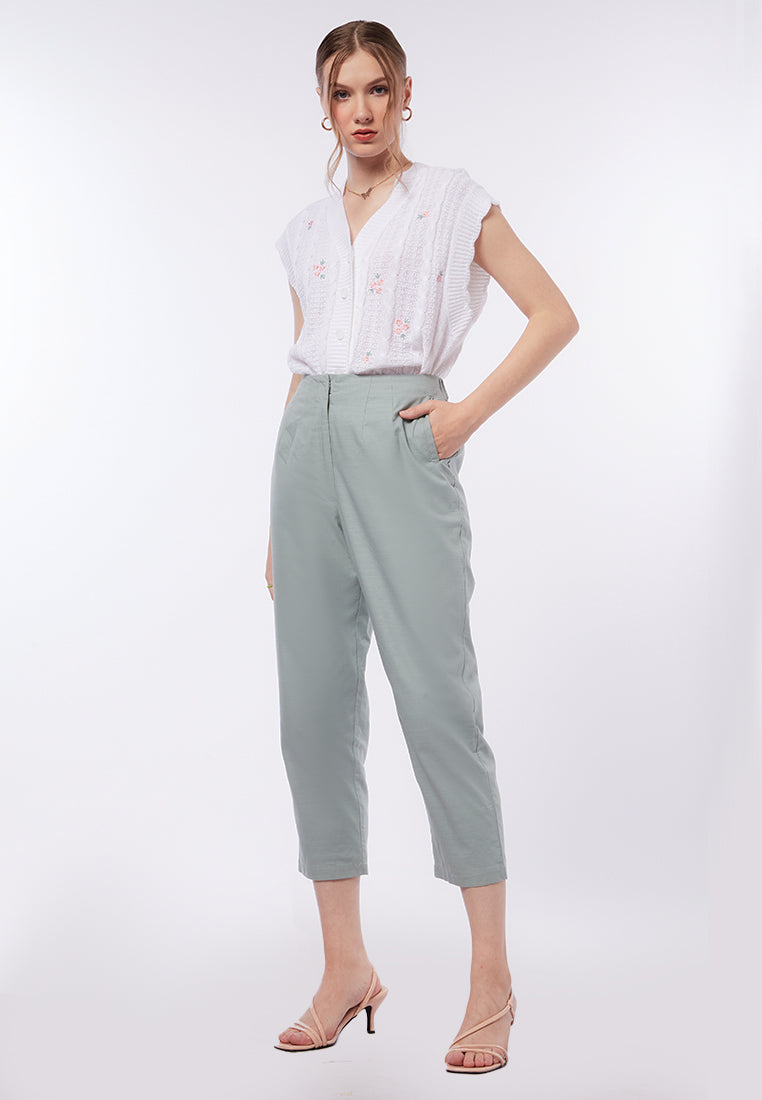 Knee Length High Waist Pants
