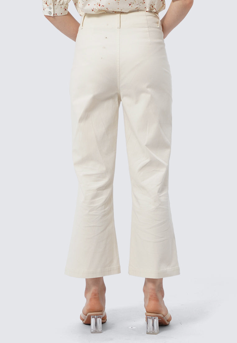Button Detail High Waist Pants