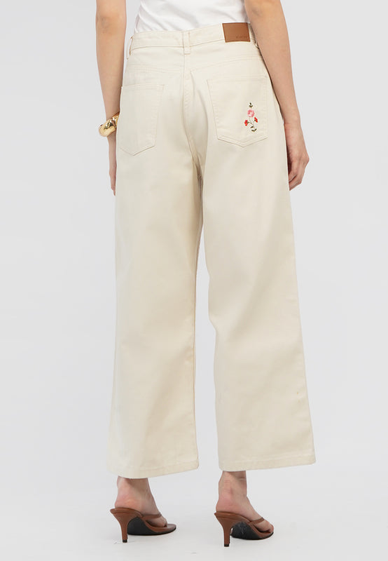 Embroidered Straight Fit Pants