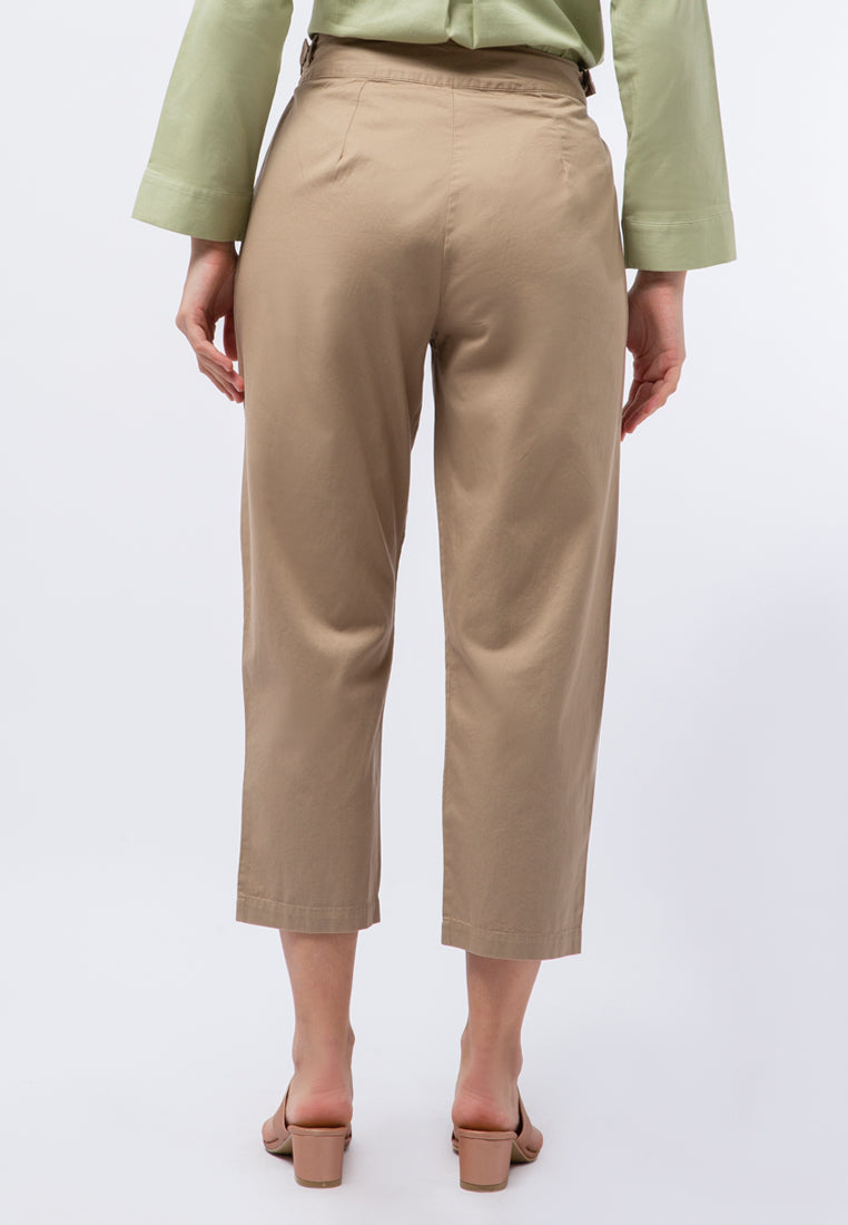 Tapered Pants with Buckled Belt
