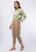 Tapered Pants with Buckled Belt