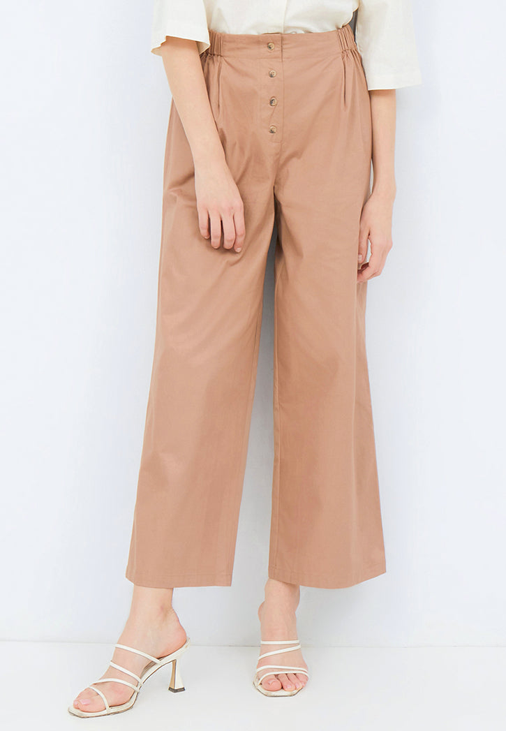 Wide Leg Pants with Pleats Detail