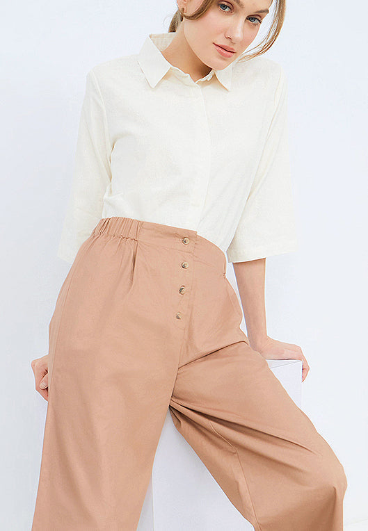Wide Leg Pants with Pleats Detail