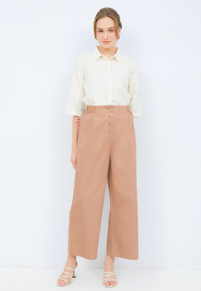 Wide Leg Pants with Pleats Detail