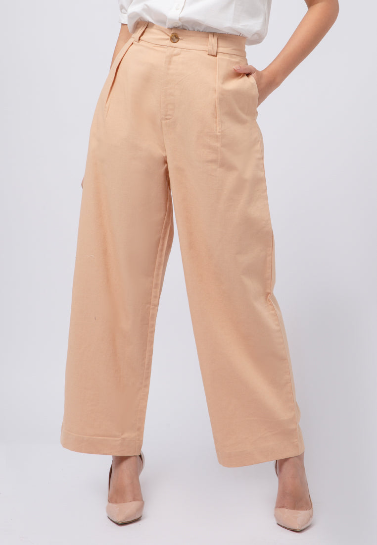 High Waist Pleated Long Pants