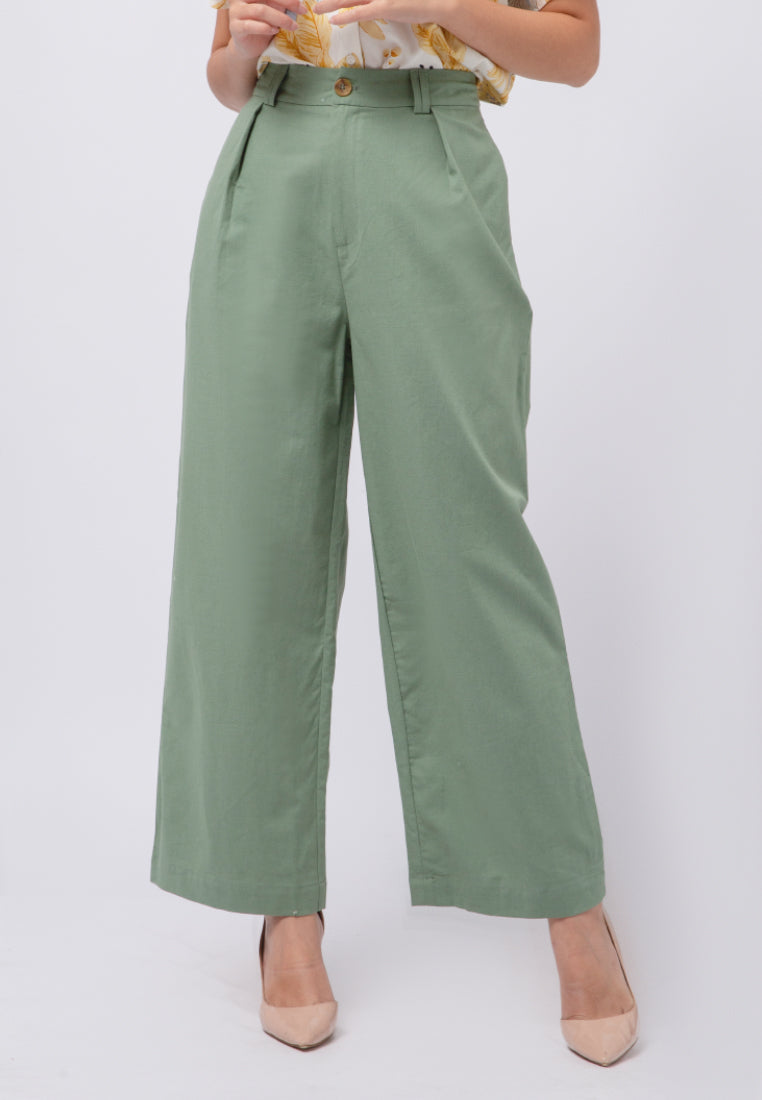 High Waist Pleated Long Pants