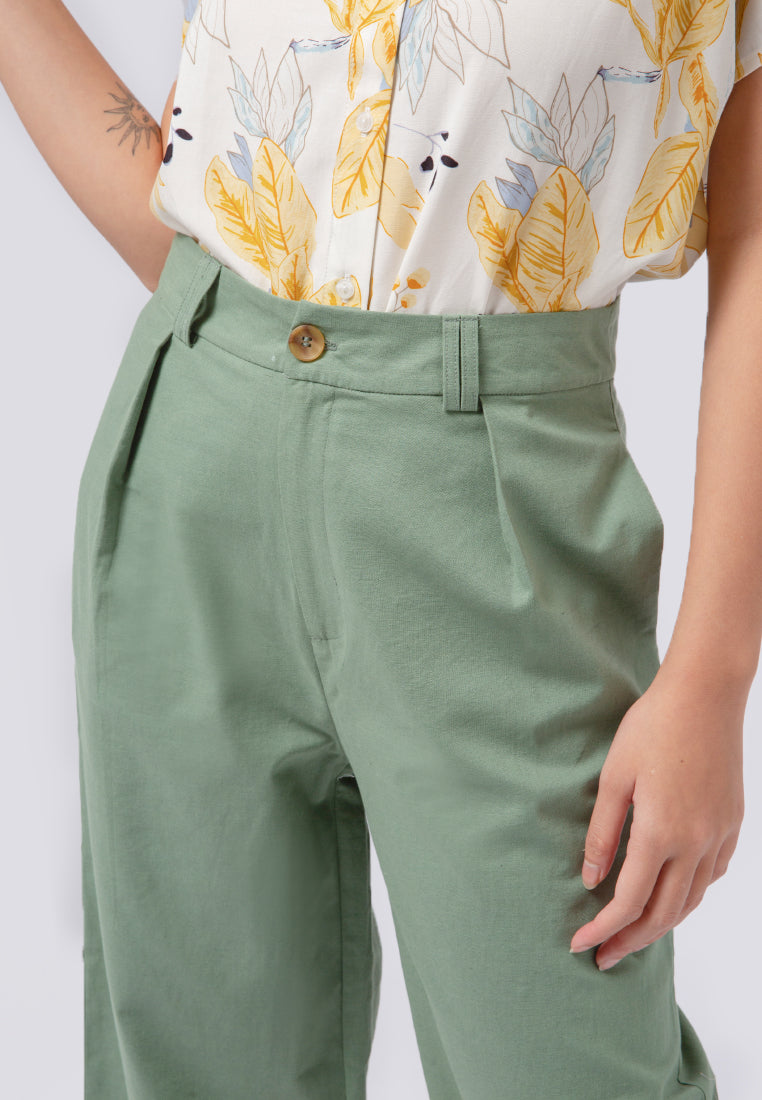 High Waist Pleated Long Pants