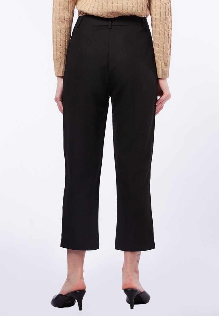 Tapered Fit Pants With Button Detail