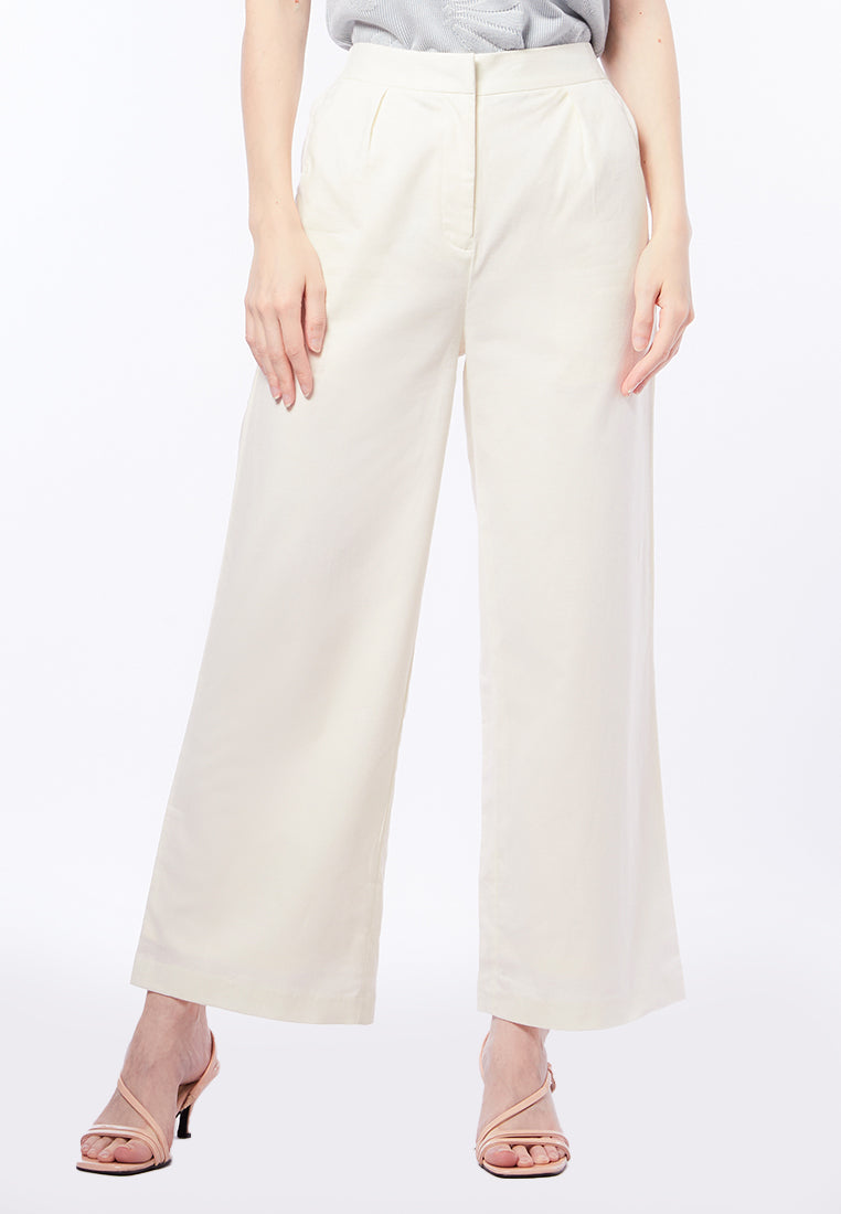 Wide Leg Pants with Elastic Back